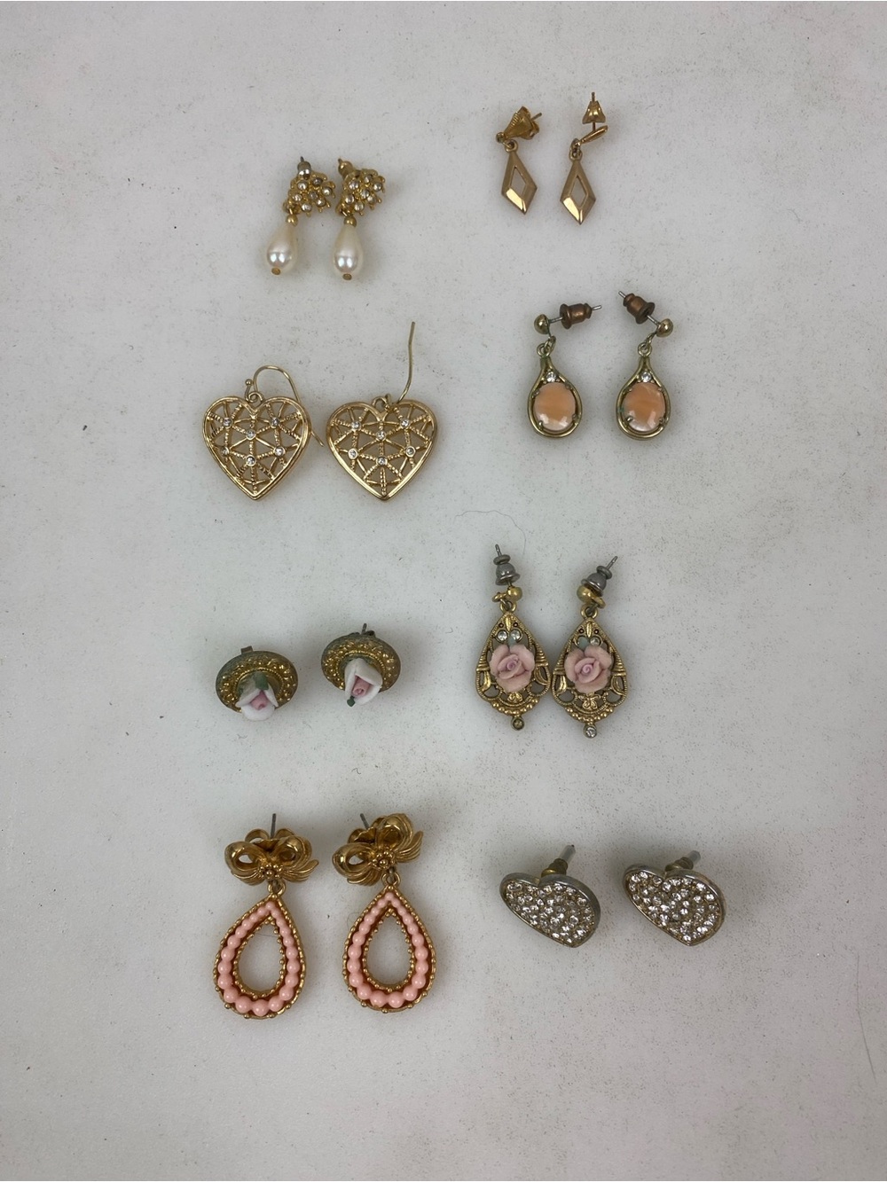 Gold-Tone Pink and Pearl Drop Earring Collection - Women Jewelry